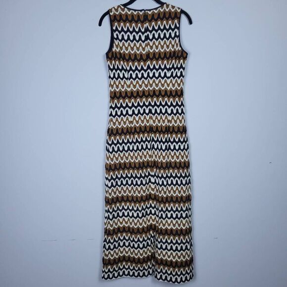 Linea Louis Dell'Olio Womens Crochet Knit Maxi Dress Size 6 Petite Sleeveless - Picture 2 of 7